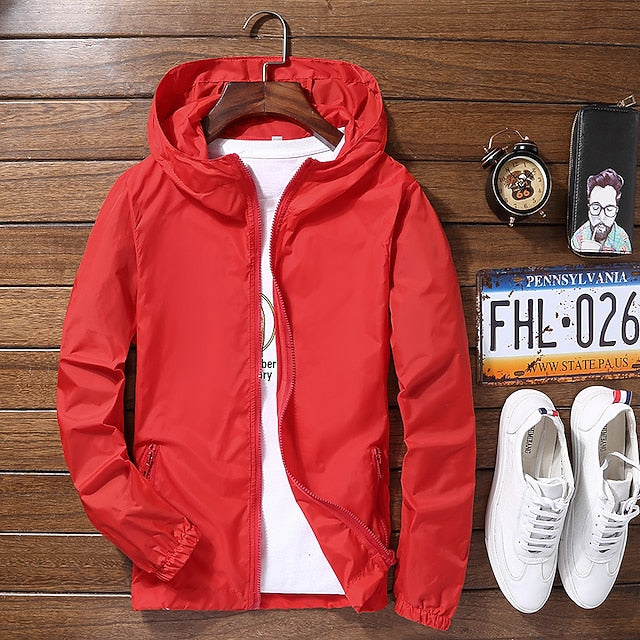 Men's Women's Windbreaker Running Skin Jacket Pocket