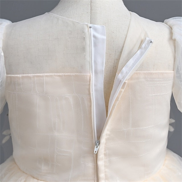 Girls' Kids Color Girl Solid Party Flower Dress