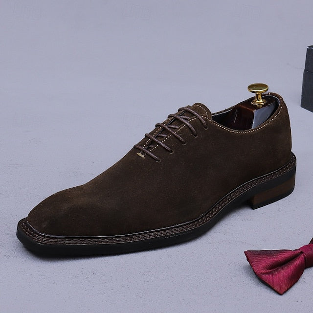 Cowhide Suede Oxford - Men's Genuine Leather Shoes