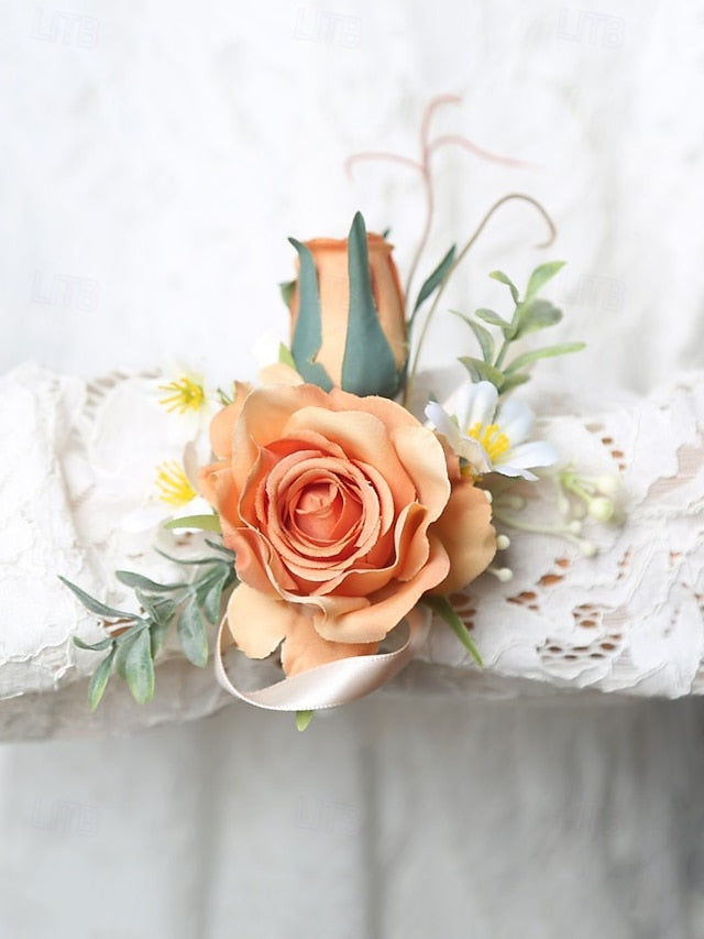 Artificial and Elegant Corsage Wrist Wedding – Boutonniere