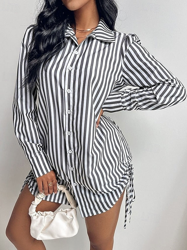 Women's Mini Dress Shirt Dress Casual Dress Elegant Fashion