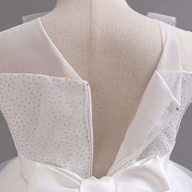 Party Dress Sleeve Kids Wedding Color Solid Short Girls'