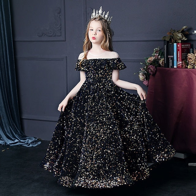 Gown Girl Dress Flower Party Girls' Evening