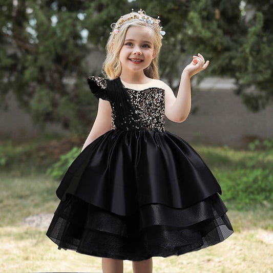 Sequin Party Kids Wedding Sleeveless Dress Girls'