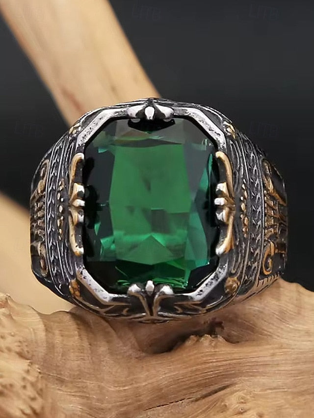 Gemstone Men's Alloy Ring
