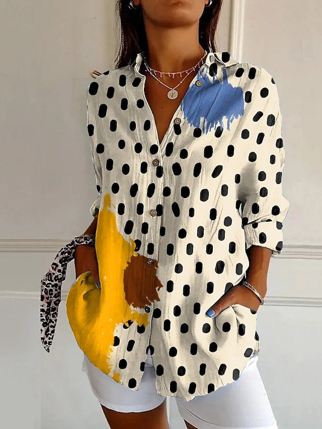 Women's Shirt Flower Daily Stylish Basic Half Sleeve V Neck