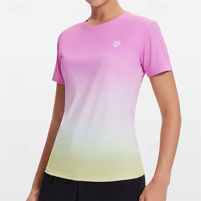 Women's Yoga Top Crew Neck Quick Dry Breathable Short