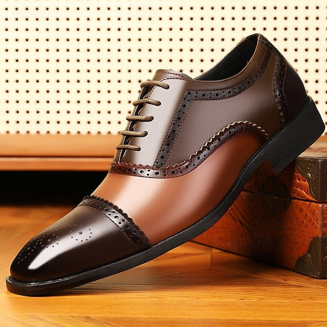 – Faux Brown Men's and Two-Tone Shoes Brogue Black