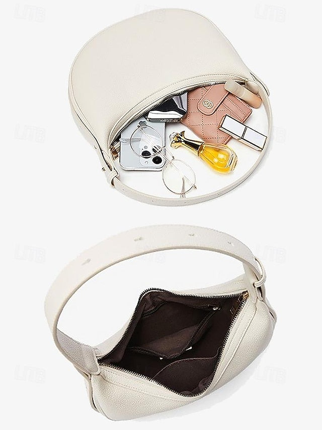 Shoulder Bag Crescent Stylish - Elegant Women&#39;s White