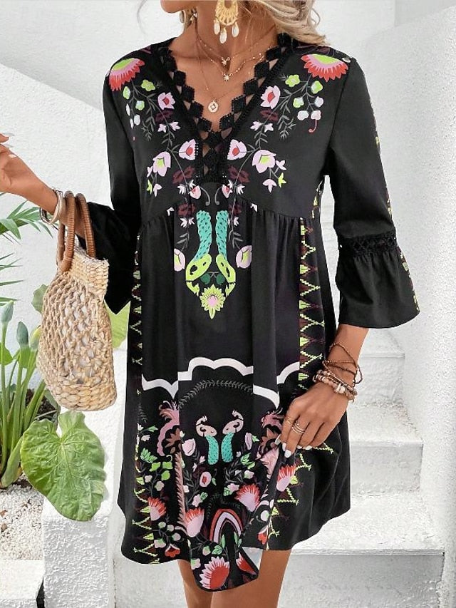 Women's Midi Dress Chiffon Dress Boho Chic Dresses Boho