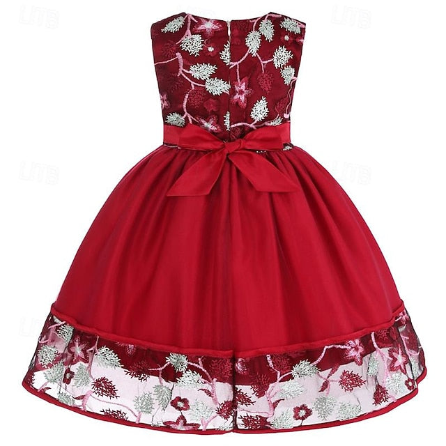 Girl Flower Dress Party Girls' Sleeveless 3D