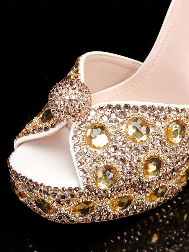 Crystal-Embellished Women's with Sandals Platform Glamorous