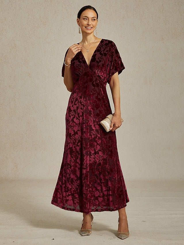 Women's Velvet Midi Dress Sheath Dress Elegant Party Party