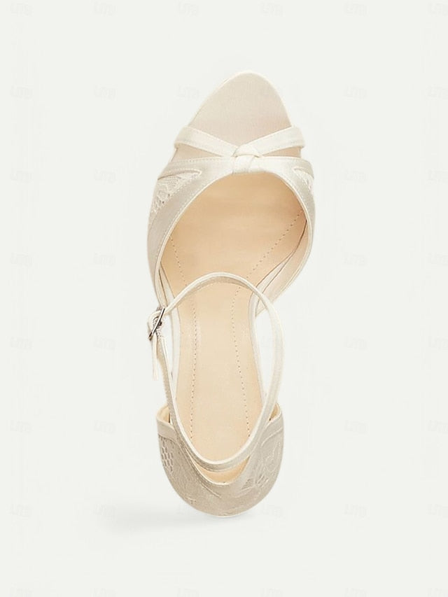 Heel High Pink Satin with Elegant Women's Sandals Peep Toe