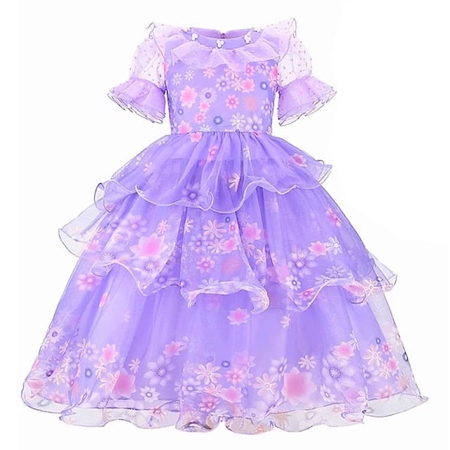 Encanto Flower Girl Fairytale Princess Isabela Dress Madrigal