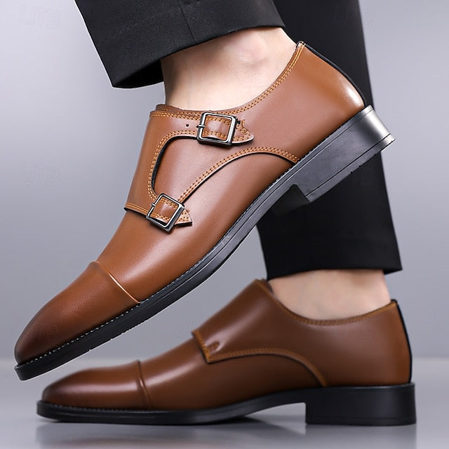 Double Monk Leather – Elegant Strap Men's Shoes