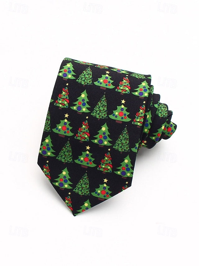 Silk Tie – Fun and Men's Tree Christmas Polyester Santa