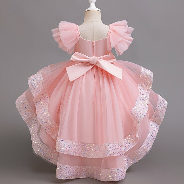 Dress Wedding Party Sequin Special Sleeveless Kids Girls'