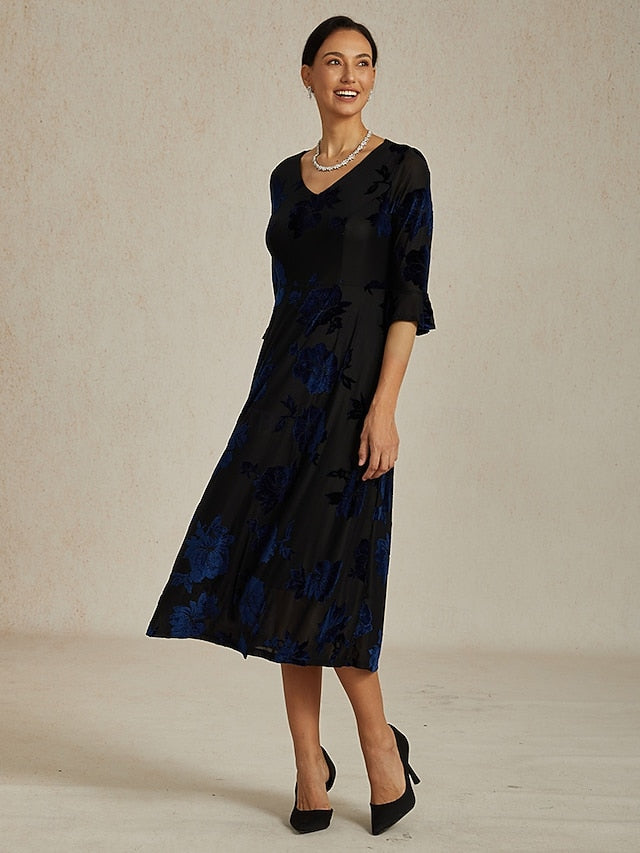 Women's Midi Dress A Line Dress Elegant Birthday Cocktail