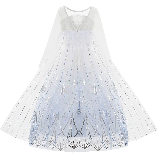 Princess Frozen Girl Flower Vacation Elsa Dress Fairytale