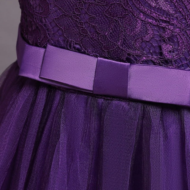 Little A Floral Party Kids Girls' Line Dress Plain