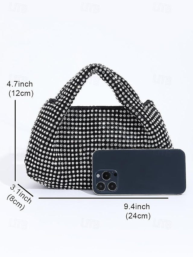 – Handbag Evening Women's Silver Rhinestone Sparkling