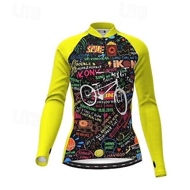 Women's Cycling Jersey Graphic Patterned Letter &