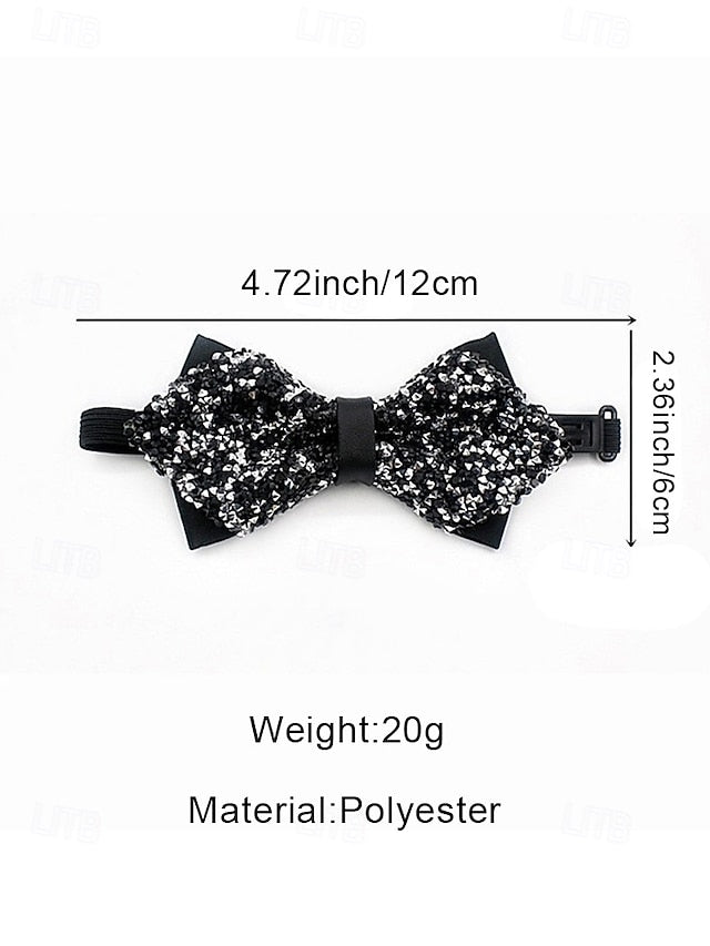 – Sparkling Christmas Tie Men's Sequins Bow Polyester