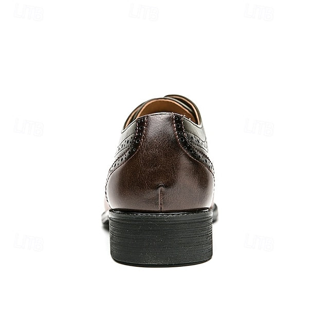 Shoes – Wingtip Black Men's Oxford and Leather Brown Faux