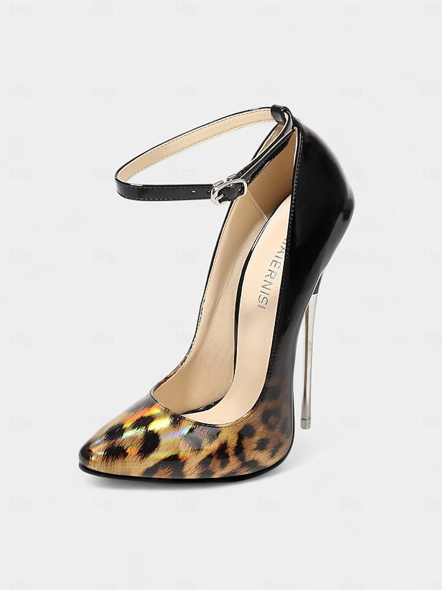 Print Leopard Stiletto – Red Pumps Women's Sexy Patent