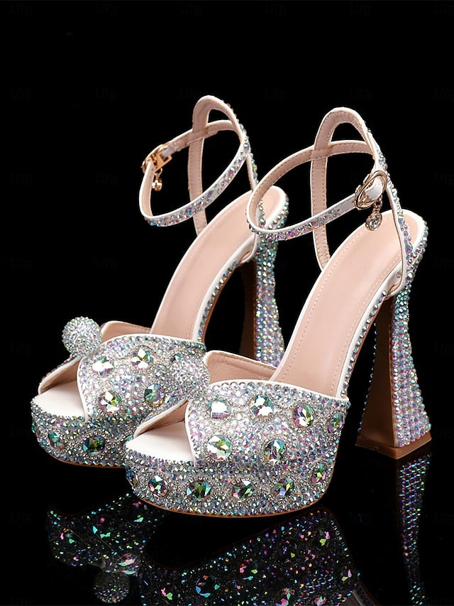 Crystal-Embellished Women's with Sandals Platform Glamorous