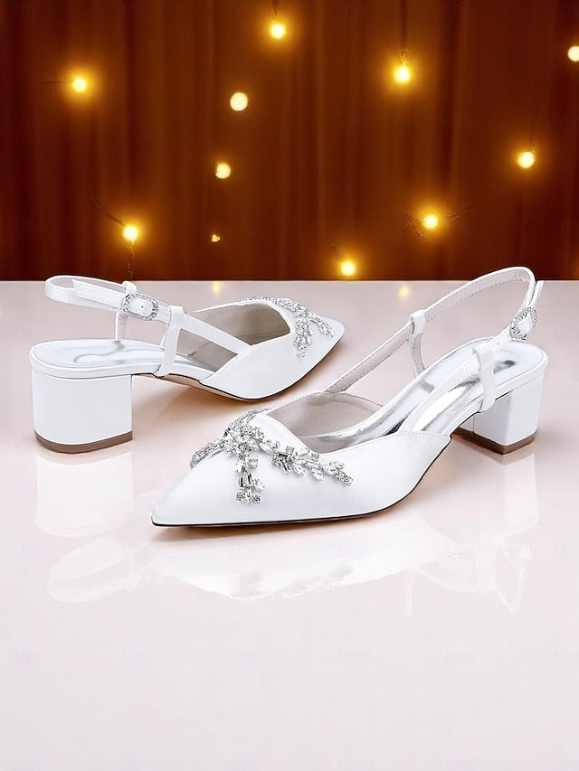 Slingback Black Women's Heels Satin