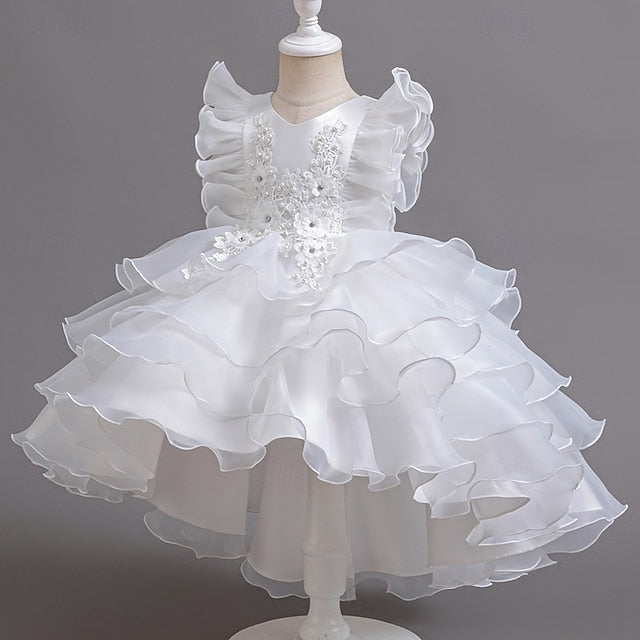 Floral Party Asymmetrical Dress Kids Girls'