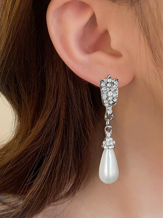 Bridal Jewelry Elegant Necklace Pearl Double-Layer – Set