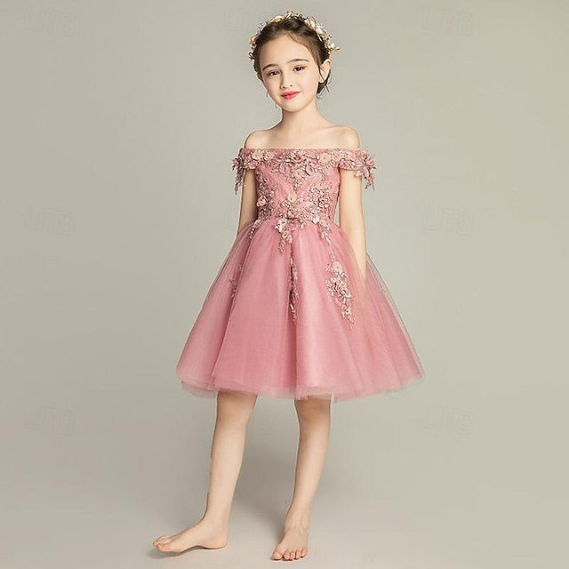 Dress Flower Girl Party Sequin Girls' 3/4 Toddler