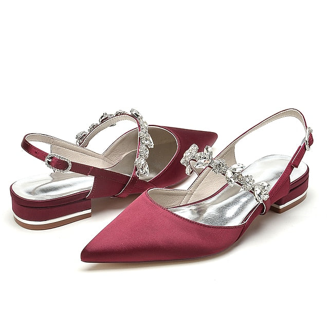 Shoes Women's Flat Bridal Crystal Wedding Heel