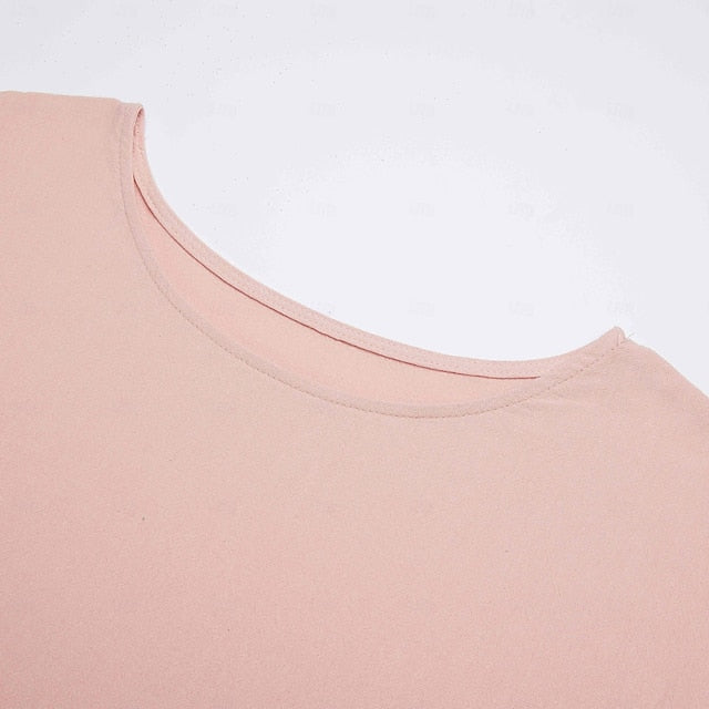 Women's Blue Black White Summer Spring Midi Dress Faux