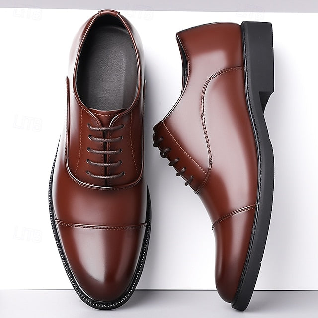 Oxford Shoes Cap-Toe Men's Design Brown – Classic