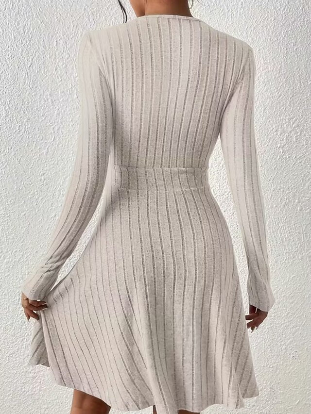 Women's Knee Length Dress Sweater Dress A Line Dress