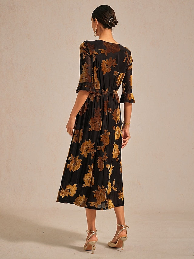 Women's Midi Dress A Line Dress Elegant Birthday Cocktail