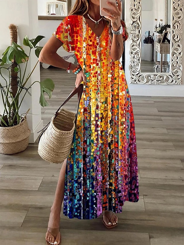 Women's Maxi Dress T Shirt Dress Tee Dress Sundress A Line