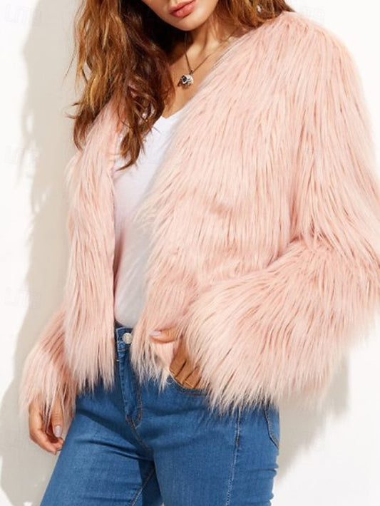 Faux Coat Warm Leathers Fur Women's Comfortable Furs