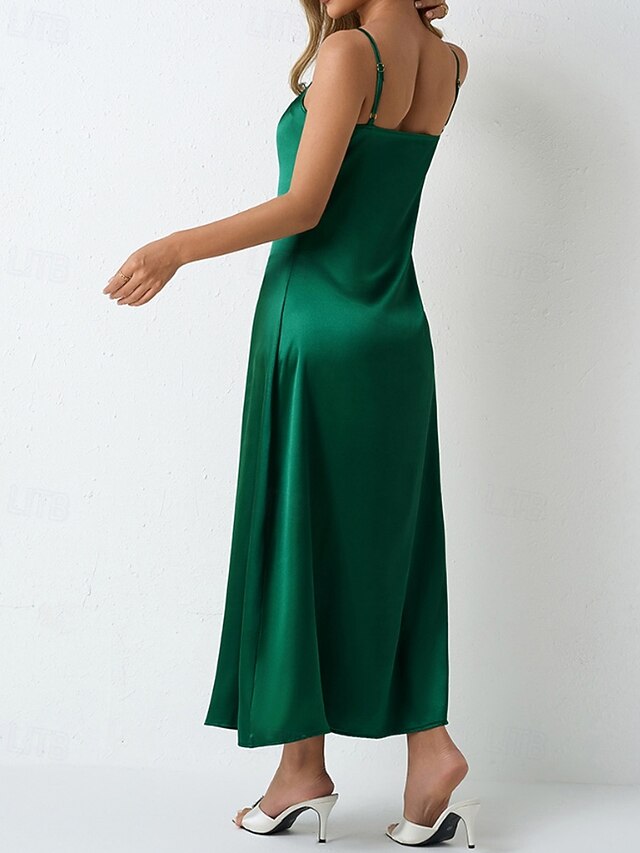 Women's Midi Dress Satin Dress Party Dress Cocktail Dress