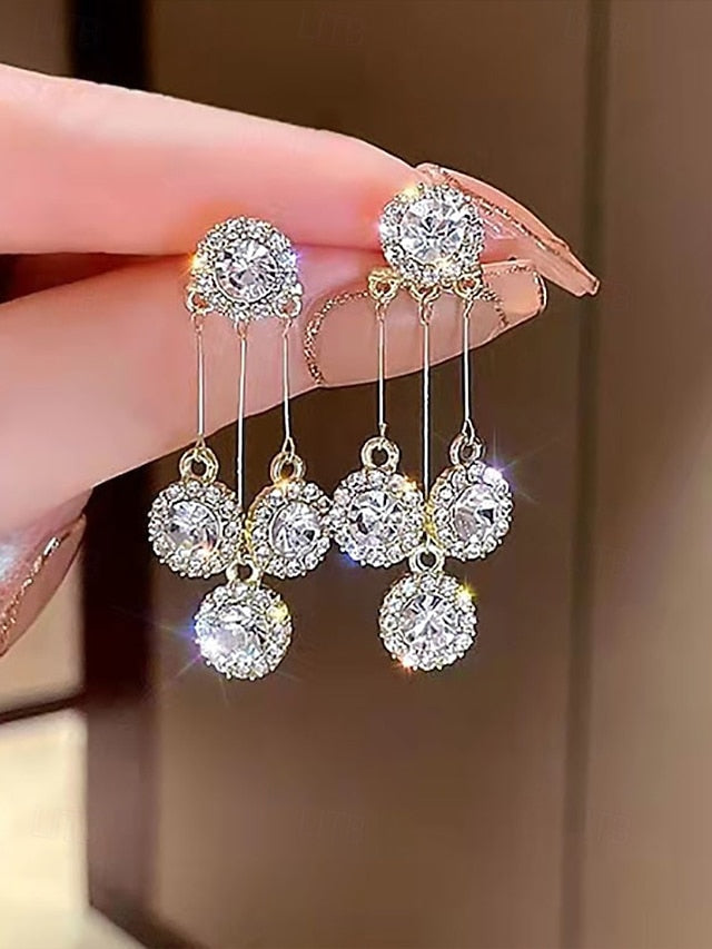 Earrings – Dangle Women Elegant Sparkling Crystal for
