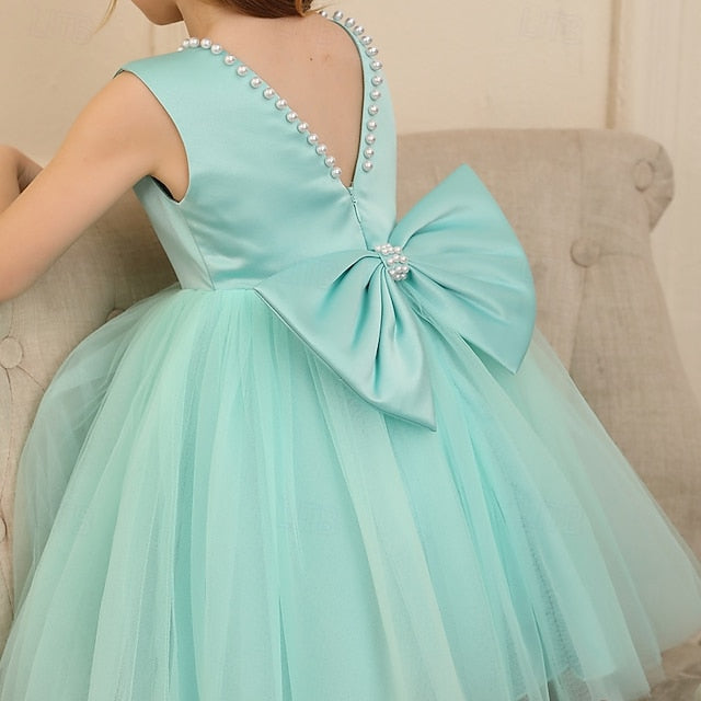 Wedding Sleeveless Party Color Kids Dress Solid Girls'