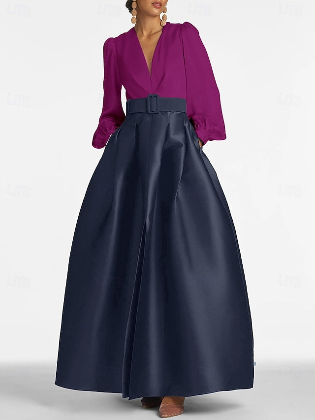 Guest Evening Dress High Formal Floor Split Gown A-Line Wedding