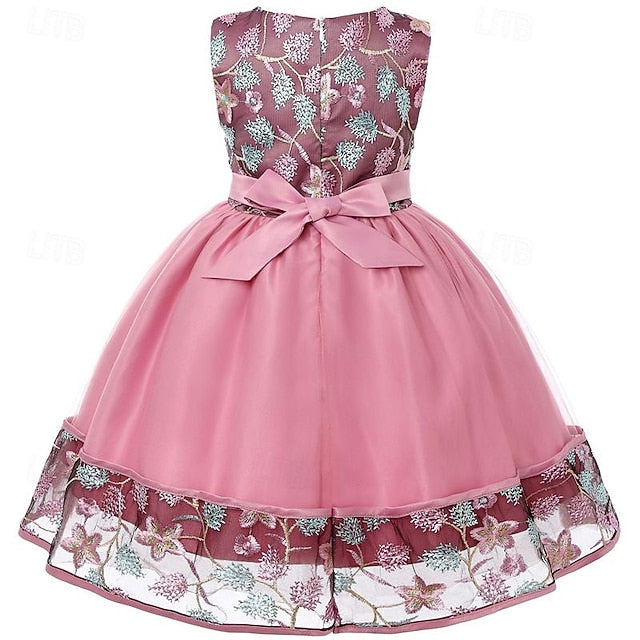 Girl Flower Dress Party Girls' Sleeveless 3D
