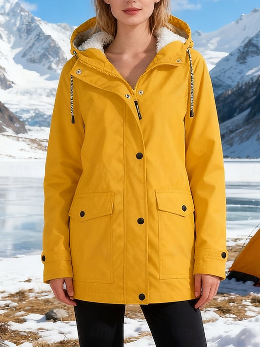 Women's Rain Jacket Raincoat Hiking Fleece Jacket Winter