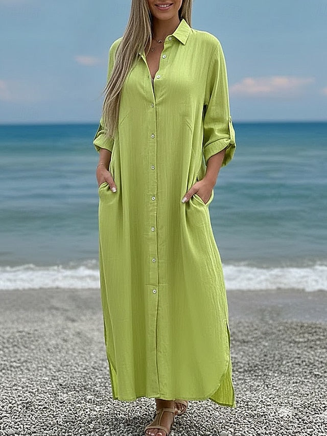 Women's Maxi Dress Shift Dress Casual Daily Loose Fit Plain