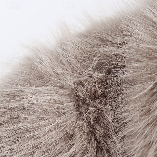 Faux Coat Comfortable Buttons Women's Warm Pocket Fur